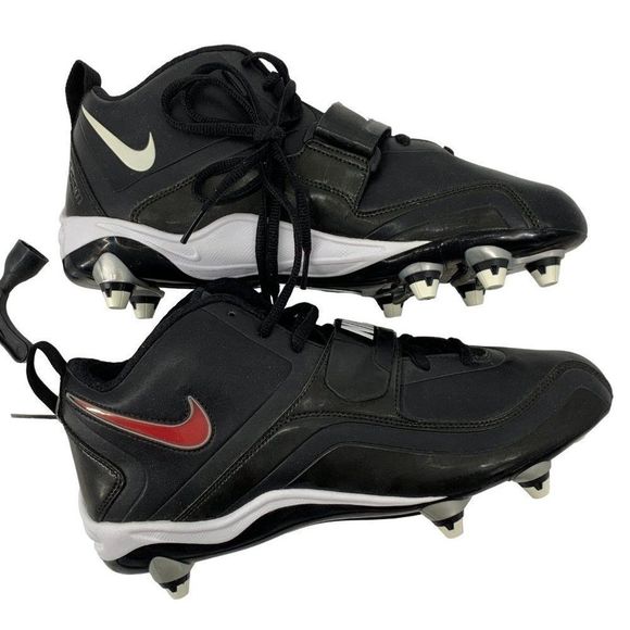 Rare Nike Football Sample Cleats NWOB Sz 9 Mixed Swoosh Colors Black 3120 Shoes - Picture 13 of 13